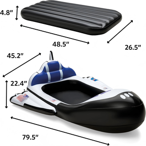 Inflatable Rocket Ship <b>Toddler</b> Travel <b>Bed</b> with Air <b>Mattress</b> for Kids Camping Home Play - Product Image 3