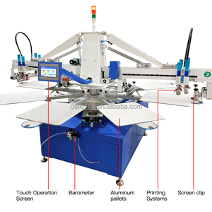 Nouvelle machine d'impression sérigraphique rotative automatique à grande vitesse, 2 couleurs, 8 stations, pour <span class=keywords><strong>t</strong></span>-shirts, sacs non tissés, vêtements - Product Image 4