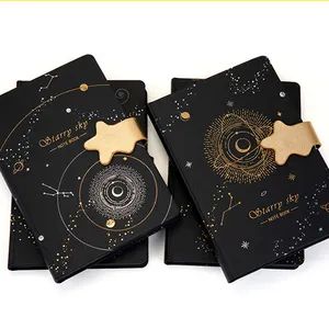 Custom Printing Wholesale Cheap Customised Eco Friendly Starry Notebook Black Paper Private Label Planner Diary Hardcover CN;ZHE