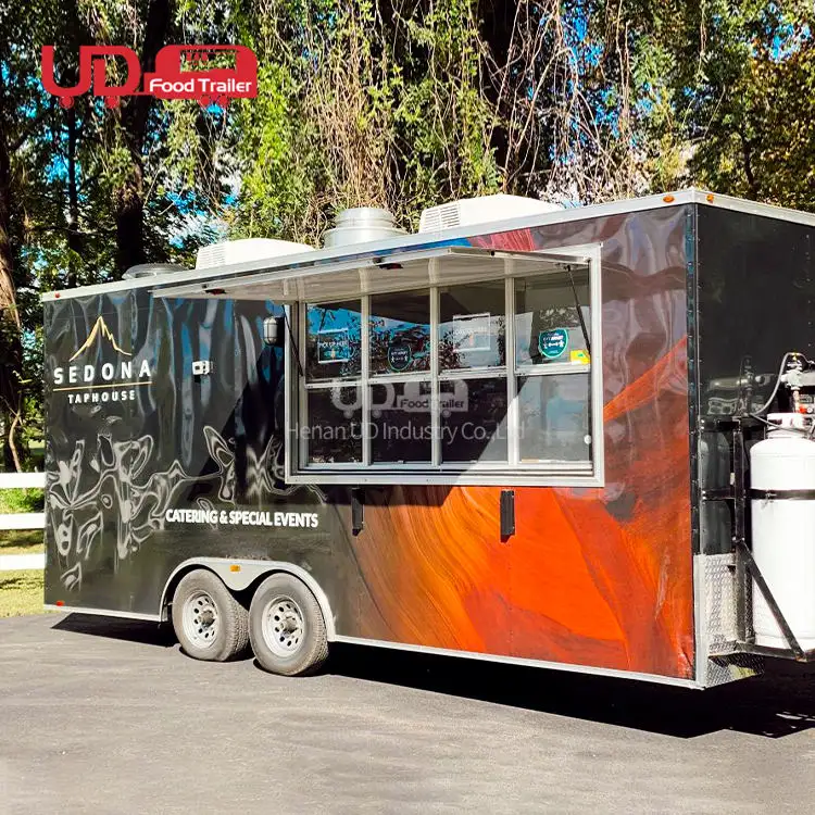 주문 크기 거리 이동할 수 있는 부엌 피자 양보 트레일러 타코 트럭 대중음식점 간이 식품 간이 건축물 Bbq 음식 트럭