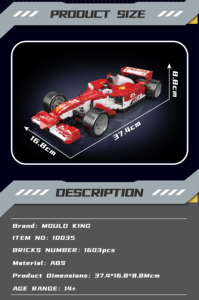 New Arrival Mould King Red F1 Model Car Small Building <strong>Blocks</strong> DIY Toys <strong>Crazy</strong> Car Toy for Kids - Product Image 5
