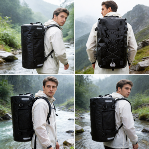 <span class=keywords><strong>Sac</strong></span> à dos imperméable robuste avec bandes réfléchissantes pour moto, kayak, camping, randonnée, plage, pêche - Product Image 3