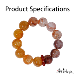 Natural Fire Quartz Beaded <strong>Bracelet</strong> Elastic Stretch <strong>Red</strong> Hematoid Crystal <strong>Bracelet</strong> With <strong>Red</strong> Accent <strong>Beads</strong> For Women - Product Image 1