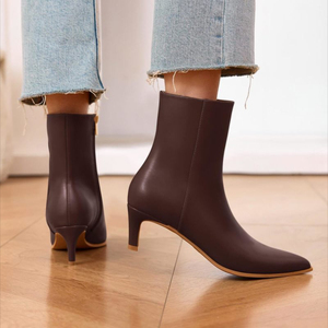 Fashion <strong>Women's</strong> Pointed Toe <strong>Low</strong> <strong>Heel</strong> Booties Shoes <strong>With</strong> Side Zipper <strong>Ankle</strong> <strong>Boots</strong> - Product Image 2