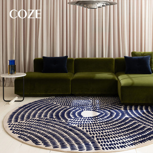 Tapis rond 2025 Nouveau style Tapis de luxe pour salon Chambre à coucher Chaise d'ordinateur Tapis en laine Canapé paresseux Couverture Alfombra - Product Image 5