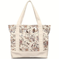 Sac fourre-tout en toile patchwork, sac de rangement portable avec fermeture éclair pour la plage, le shopping et les voyages, importé de Chine