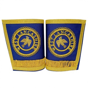 BAHOO EMBROIDERS Gants de cérémonie maçonniques provinciaux pour Doyen, Junior, Diacre, Régalia maçonnique, Gants à manchettes faits main BH-M-253 - Product Image 1