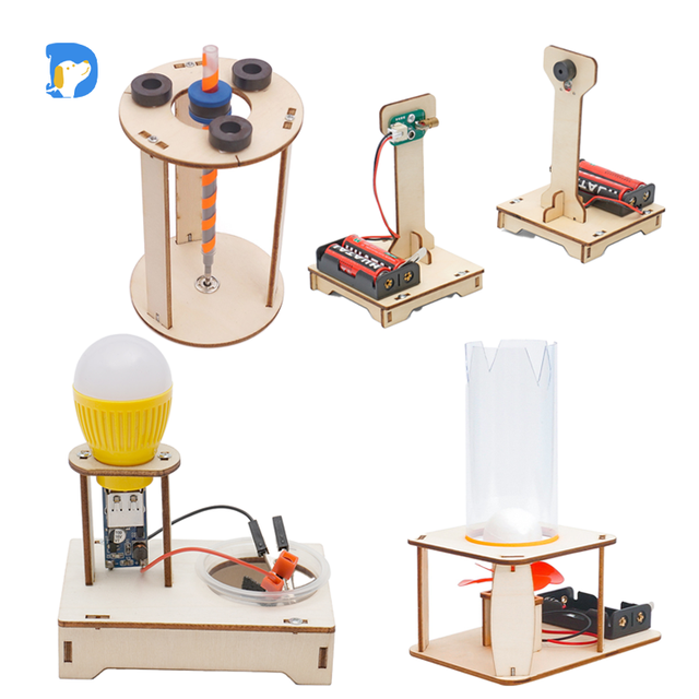 DIY Wooden Saltwater Power Generation Laser Infrared Device Toy Set for STEM Education of Children Aged 7-14 Comes in Box