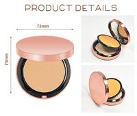 Poudre de maquillage pour le visage avec logo personnalisé, poudre compacte pressée mate longue durée pour peaux foncées