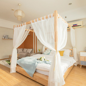 <span class=keywords><strong>Lit</strong></span> double à quatre poteaux en bois massif moderne, style japonais, tatami, <span class=keywords><strong>lit</strong></span> de séjour d'inspiration asiatique du Sud-Est - Product Image 4