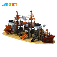 Aire de jeux pour enfants sur le thème du bateau pirate, équipement de grande taille pour les jardins d'enfants, les parcs, les parcs d'attractions communautaires, les centres de villégiature
