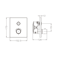 Ensemble de robinetterie de douche monofonction en laiton, design moderne, montage mural, bouton blanc, douche thermostatique