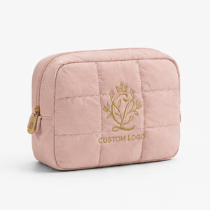 OEM ODM Washable Recyclable Makeup Bag Portable <b>Storage</b> Pouch Waterproof <b>Toiletry</b> Organizer Custom Embroidery Logo Cosmetic Bag - Product Image 2