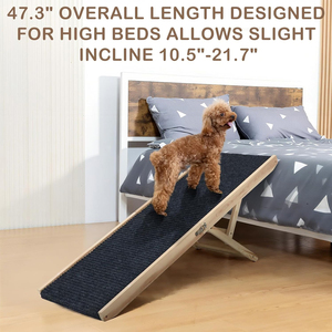 Rampa para Perros Plegable de Madera, Ajustable en Altura, Antideslizante y Resistente, <span class=keywords><strong>Escaleras</strong></span> para Perros, Rampa para Mascotas Mejorada para Sofá - Product Image 5