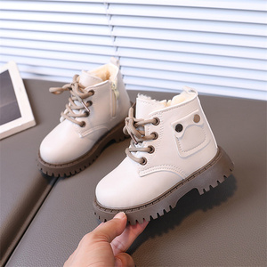 Trẻ Em Ấm Áp Mùa Đông Khởi Động Giày Cô Gái Mới 'Da Khởi Động Mùa Thu/Mùa Đông Bé Bốt Mắt Cá Chân Mùa Thu Giữa Cao Tops - Product Image 2