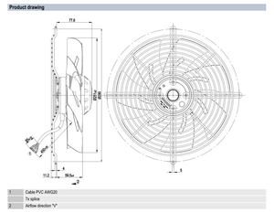 Ventilador Axial de CA ebm-papst S2D250-BH02-01 de 250 mm, Ventilador de Refrigeración Industrial para Sistemas HVAC - Product Image 3