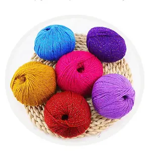 梳毛トルコ編みリング紡績糸ホワイトシルクアクリルかぎ針編みコーマ糸価格