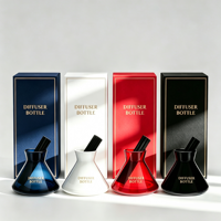 Flacon diffuseur triangulaire de luxe 200 ml avec design sérigraphié, option logo personnalisé pour parfum d'ambiance