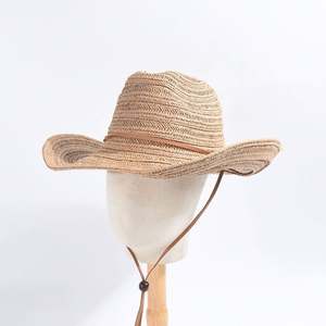 Chapeau de cowboy occidental en papyrus d'été pour hommes et femmes, chapeau de soleil en paille pour usage quotidien en extérieur, voyage et vacances - Product Image 1