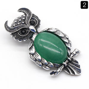 Kalung Liontin Batu Permata Kristal Putih Penyembuh DIY, Kalung Burung Hantu dari Paduan Perak untuk Ornamen Kristal - Product Image 3