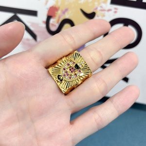 Jxx Venta al por Mayor Anillo Cuadrado Geométrico Retro Chapado en Oro de 24K, Accesorio de Moda Clásico para Hombre y Mujer, Principalmente de Latón - Product Image 5