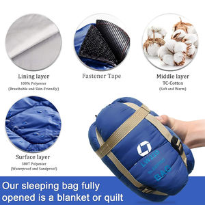 <span class=keywords><strong>Sac</strong></span> <span class=keywords><strong>de</strong></span> <span class=keywords><strong>couchage</strong></span> personnalisé E-RIKE pour le camping, hiver, adultes, simple, voyage, randonnée, extérieur, imperméable, pour temps froid - Product Image 4