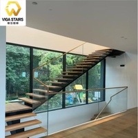 Escalier en colimaçon de qualité supérieure, escalier en spirale, escalier intérieur avec marches en bois massif et cadre noir pour maisons modernes