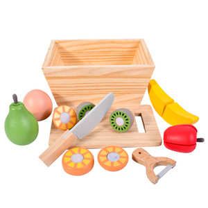 Ensemble de jouets <span class=keywords><strong>en</strong></span> <span class=keywords><strong>bois</strong></span> pour la préparation des aliments pour les tout-petits, ensemble de fruits à découper pour enfants, accessoires de <span class=keywords><strong>cuisine</strong></span> pour jeux d'imitation pour garçons et filles - Product Image 2