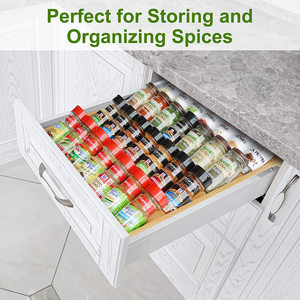 HOT SALE Bamboo Kitchen <strong>Drawer</strong> <strong>Organizer</strong> 4-Tier Bamboo <strong>Spice</strong> Rack <strong>Organizer</strong> for <strong>Drawer</strong> Large <strong>Spice</strong> Tray for Kitchen Storage - Product Image 6