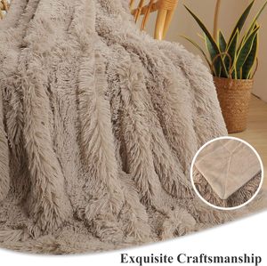 Plaid <span class=keywords><strong>de</strong></span> luxe en fausse fourrure tissée 100 % polyester, moelleux et duveteux, taille King, personnalisable, toutes saisons, lavable en machine - Product Image 5