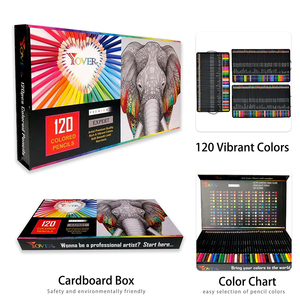 Set Professionale di 120 Matite Colorate in Scatola di Cartone per Artisti, per Schizzi <span class=keywords><strong>e</strong></span> Disegni con Colori Vivaci <span class=keywords><strong>e</strong></span> Mina Morbida - Product Image 4