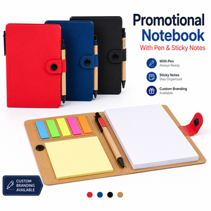 Custom Logo Promotional Notebook with Pen Sticky Notes <b>Magnetic</b> Flap Closure Memo Journal Office School Gift Supply Bulk - Product Image 1