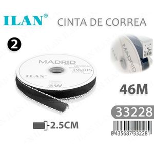 ILAN Nastro Decorativo 2.5Cm 46M Madrid Parigi Londra Tokyo Nero Bianco per Artigianato e Cucito - Product Image 3