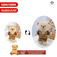 Teddy ISLAND, licence mondiale, peluche ours en peluche mignon de dessin animé avec sac à dos, vêtements, design personnalisable