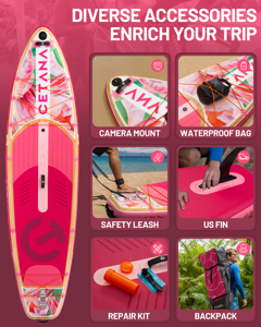 Meilleures ventes : Planche de <span class=keywords><strong>paddle</strong></span> <span class=keywords><strong>gonflable</strong></span> pour sports nautiques 11'6''x35''x6'' ultra large, planche de <span class=keywords><strong>paddle</strong></span> de pêche, planche SUP pour femmes - Product Image 4