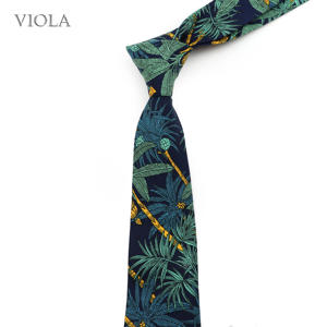 Recommander Sandy Beach Holiday Style 6.5cm Cravate Plantes Tropiques Imprimé 100% Coton <span class=keywords><strong>Nice</strong></span> Hommes Mode Chemise Vacances Cravate Accessoire - Product Image 3