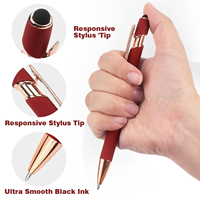 Cadeau d'entreprise promotionnel, stylo à bille de luxe avec logo gravé, 2 en 1, stylet capacitif multifonction, stylo à bille en métal