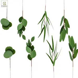 Hot Sale Künstliche Runde Real Touch Eukalyptus Zweig Blätter Bouquet Grün Pflanze Für Hochzeits feier Tisch dekoration