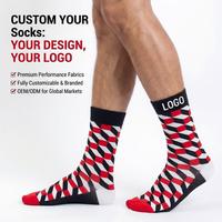 Chaussettes de sport colorées à logo personnalisé pour hommes, en coton peigné respirant, jacquard, fantaisie, athlétiques, habillées, décontractées, tube, OEM
