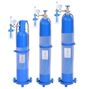 Bouteille de gaz oxygène 40L en acier 37Mn haute pression avec régulateur et chariot pour usage médical et domestique - Product Image 3