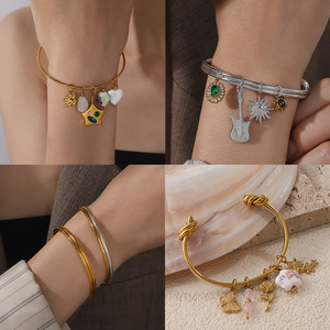 Pulseras de Moda con Dijes de Aleación de Zinc, Ajustables, Delgadas, Unisex, con Forma de Corazón Irregular, Estilo Retro, para DIY - Product Image 4