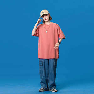 Camiseta personalizada de manga corta con cuello redondo y estampado de gran tamaño de 250GSM, Camiseta deportiva holgada de algodón 100% para hombre - Product Image 3