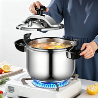 Casserole à pression en aluminium poli de 9 litres, à fond non inductif, en alliage d'aluminium, pour usage industriel et commercial, cuisson rapide, Olla