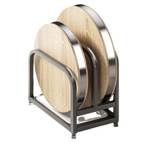 Support de rangement rond gris anthracite sans perçage pour plan de travail de cuisine, pour couvercles, couteaux et ustensiles - Product Image 5