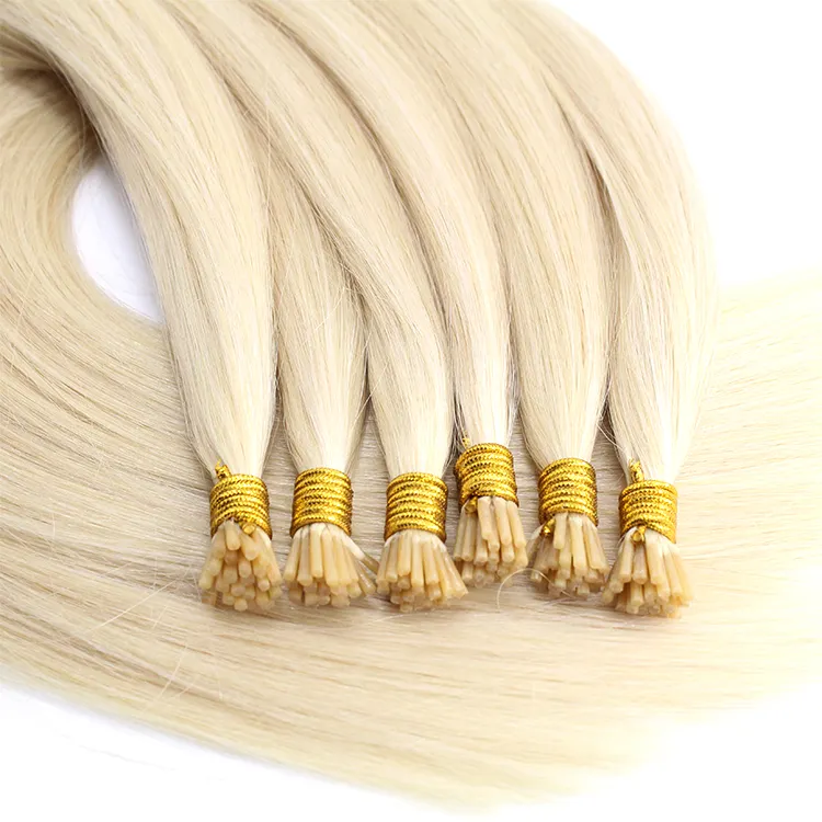 Cuticola vergine di lusso allineata capelli Remy italia cheratina U V piatta I punta estensione capelli