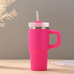 <b>Kids</b> 14oz Stainless Steel Straw Cup with Handle Vacuum Insulated Portable Travel Beverage Mug - Product Image 4