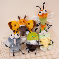 Jouets en peluche insectes : Moustique, Papillon, Cigale - Porte-clés, Breloque de sac, Poupée en peluche en polyester