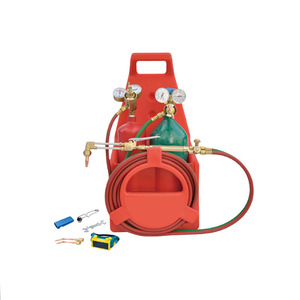 Kit de soudage et de découpe portable, torche à oxygène et acétylène avec tuyau et régulateur, chariot rouge CFWELD - Product Image 5