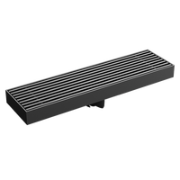 Drain de douche d'hôtel moderne rectangulaire 30x8 CM en acier inoxydable 304 PVD anti-odeur avec insert de carrelage dissimulé