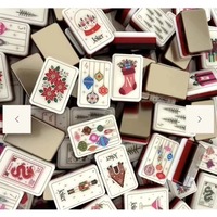 Jeu de tuiles de mahjong américain en acrylique blanc éclatant, écologique, portable, idéal comme ornement de Noël, cadeau, pour le sapin ou le chaussette de Noël, ou comme casse-noisette